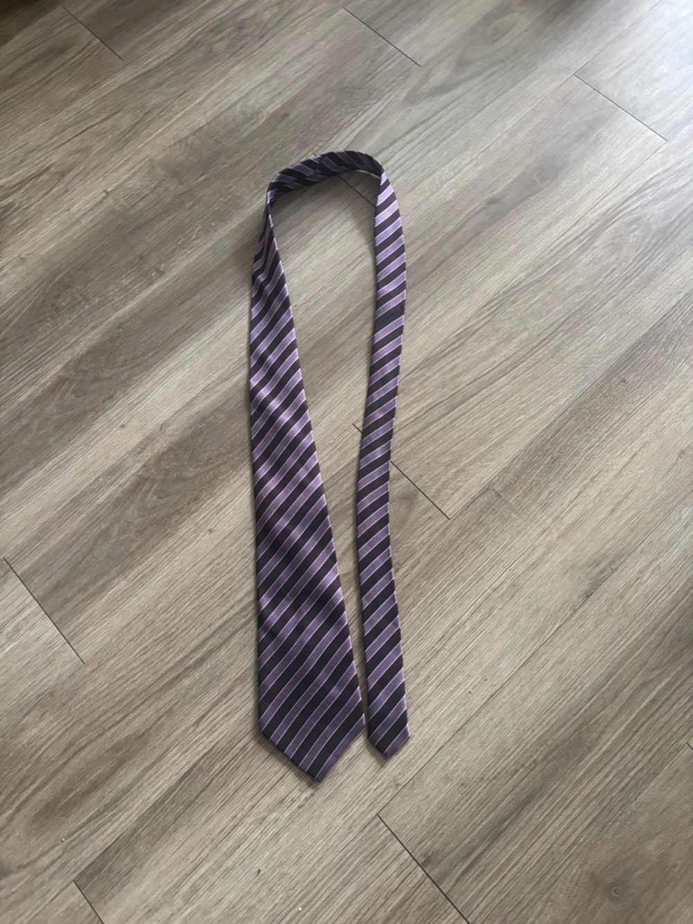 Giorgio Armani Purple Striped Silk Tie
